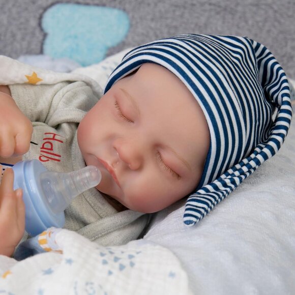 Realistic Reborn Baby Dolls Boy 17 Inch Full Body Silicone Reborn Baby - Picture 1 of 9